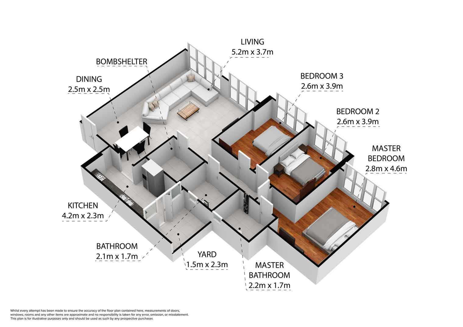 HDB Schematic 3D Floor Plan